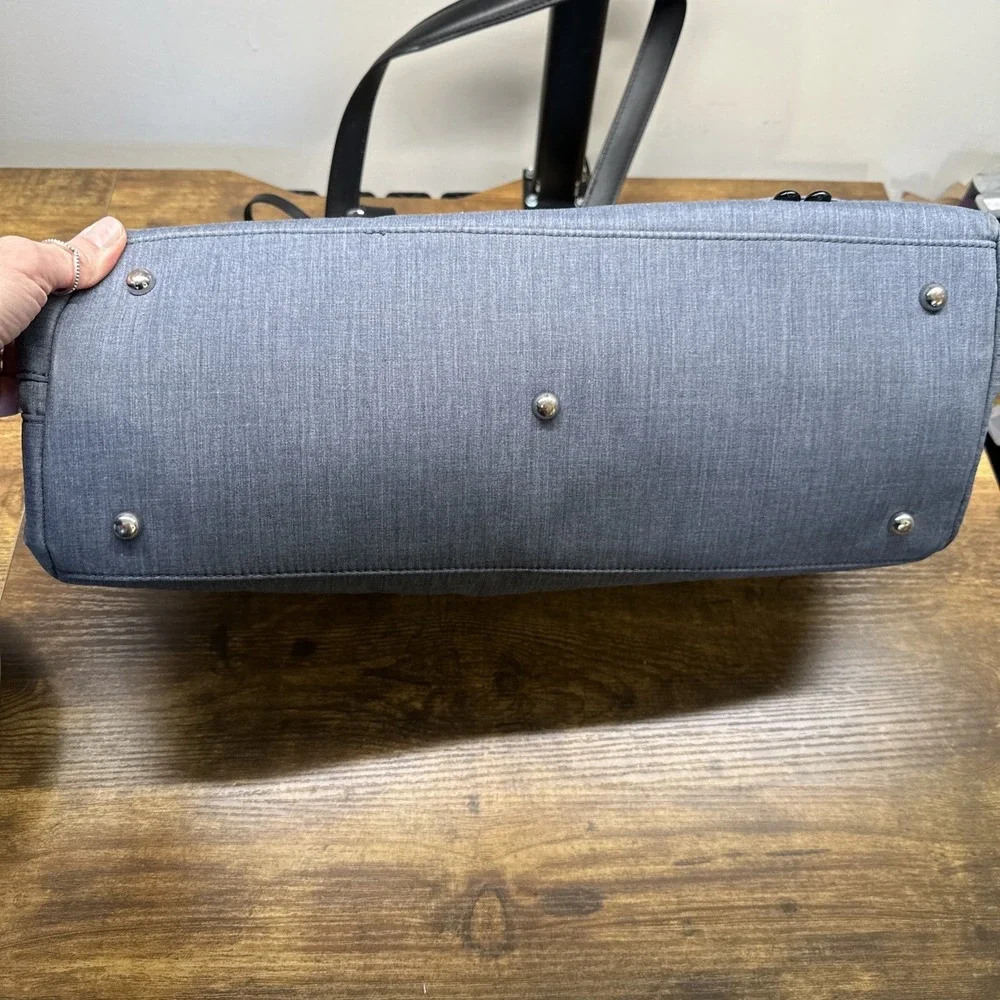 Lo‎ & Sons O.G. Blue Travel Messenger Carry On Bag Gray Interior Silver Hardware